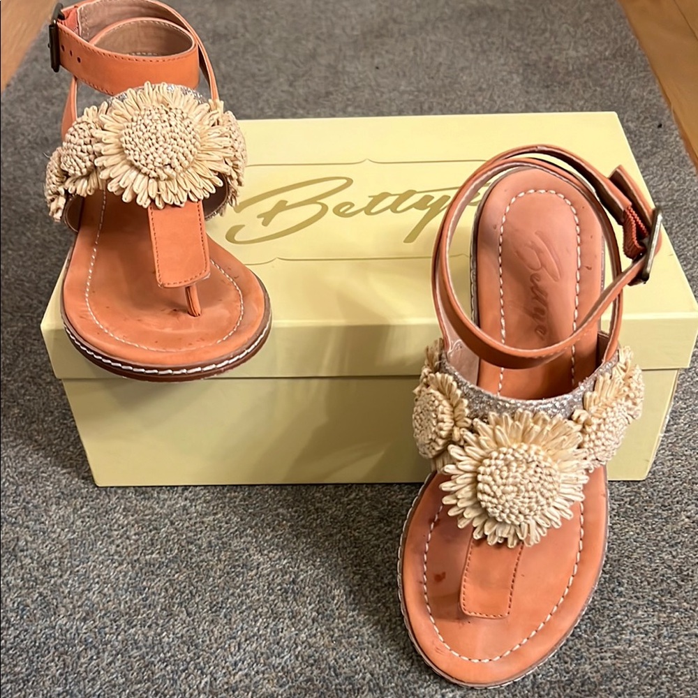 Bettye Tan Floral Women's Sandals